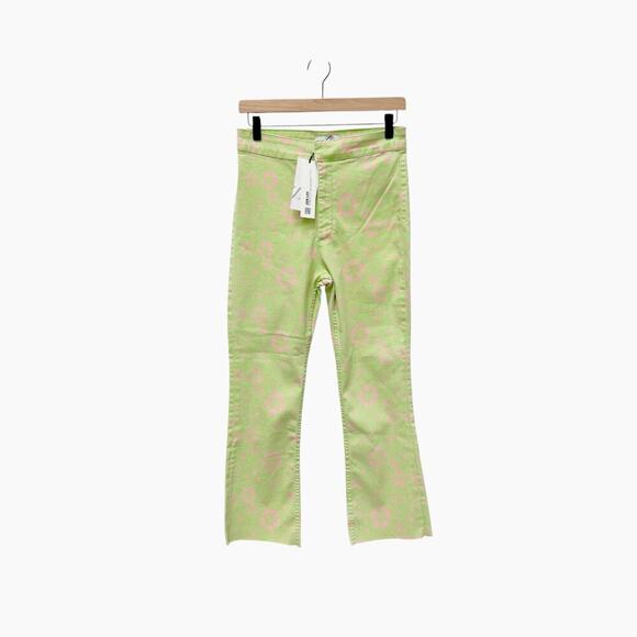 NWT Zara Floral Printed Pants Green Women’s Size 10 - Picture 3 of 10
